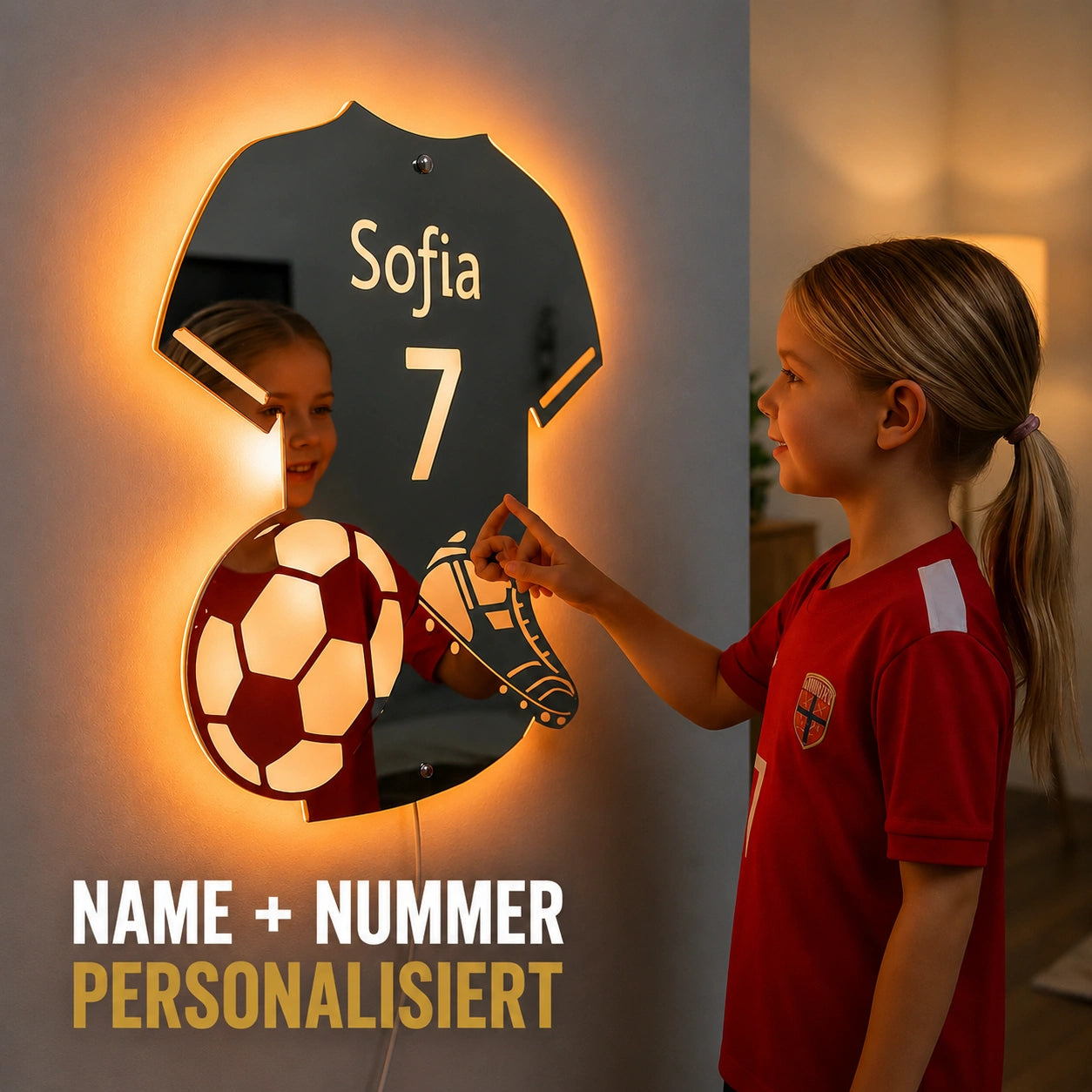 LumiGoal | Personalisierter LED Fußballspiegel